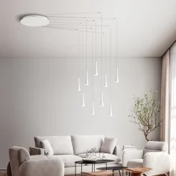 Lampadari Moderni-Perenz Illuminazione Lampadario moderno led 3000k bianco per soggiorno perenz cone