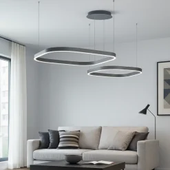 Lampadari Moderni-Gea Luce Lampadario moderno led 3000k criseide nero doppio diffusore