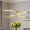 Lampadari Moderni-Selezionato da Mazzolaluce Lampadario moderno led 3000k dimmerabile ottone minimalista