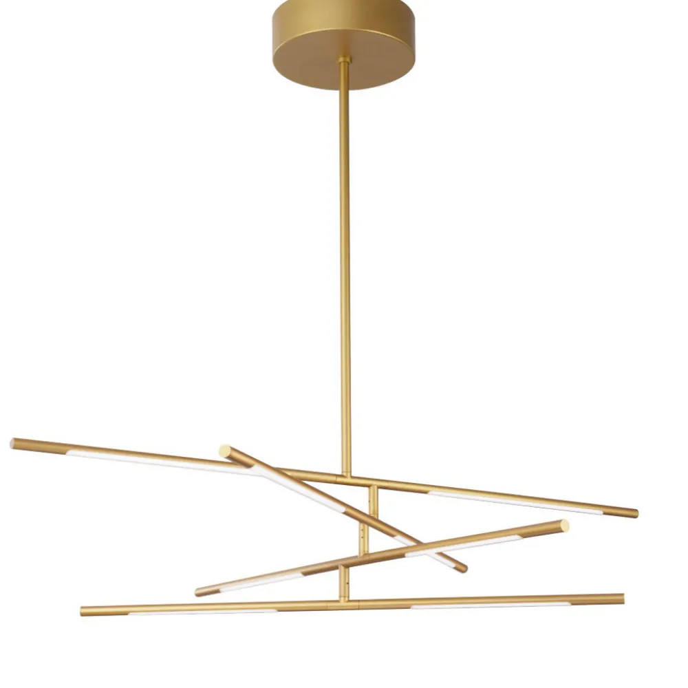 Lampadari Moderni-Selezionato da Mazzolaluce Lampadario moderno led 3000k dimmerabile ottone minimalista
