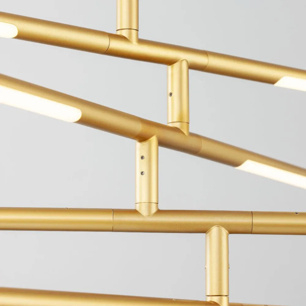Lampadari Moderni-Selezionato da Mazzolaluce Lampadario moderno led 3000k dimmerabile ottone minimalista