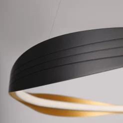 Lampadari Moderni-Selezionato da Mazzolaluce Lampadario moderno led 32w da 2700k a 5000k nero oro per soggiorno