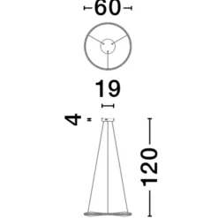 Lampadari Moderni-Selezionato da Mazzolaluce Lampadario moderno led 32w da 2700k a 5000k nero oro per soggiorno