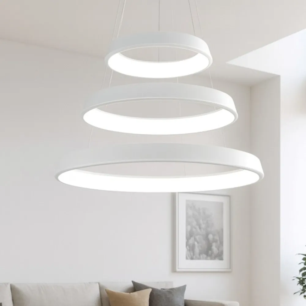 Lampadari Moderni-Affralux Lampadario moderno led 102w 3200k anelli diodi