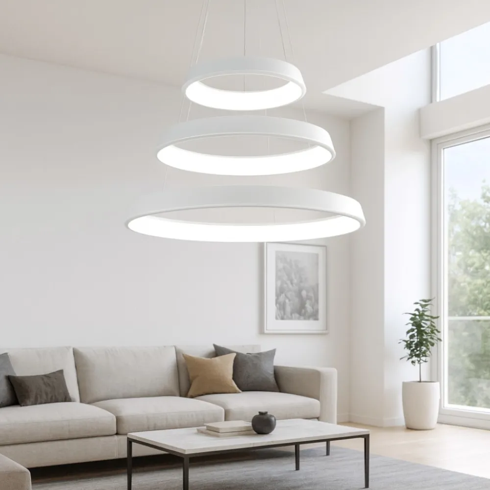 Lampadari Moderni-Affralux Lampadario moderno led 102w 3200k anelli diodi
