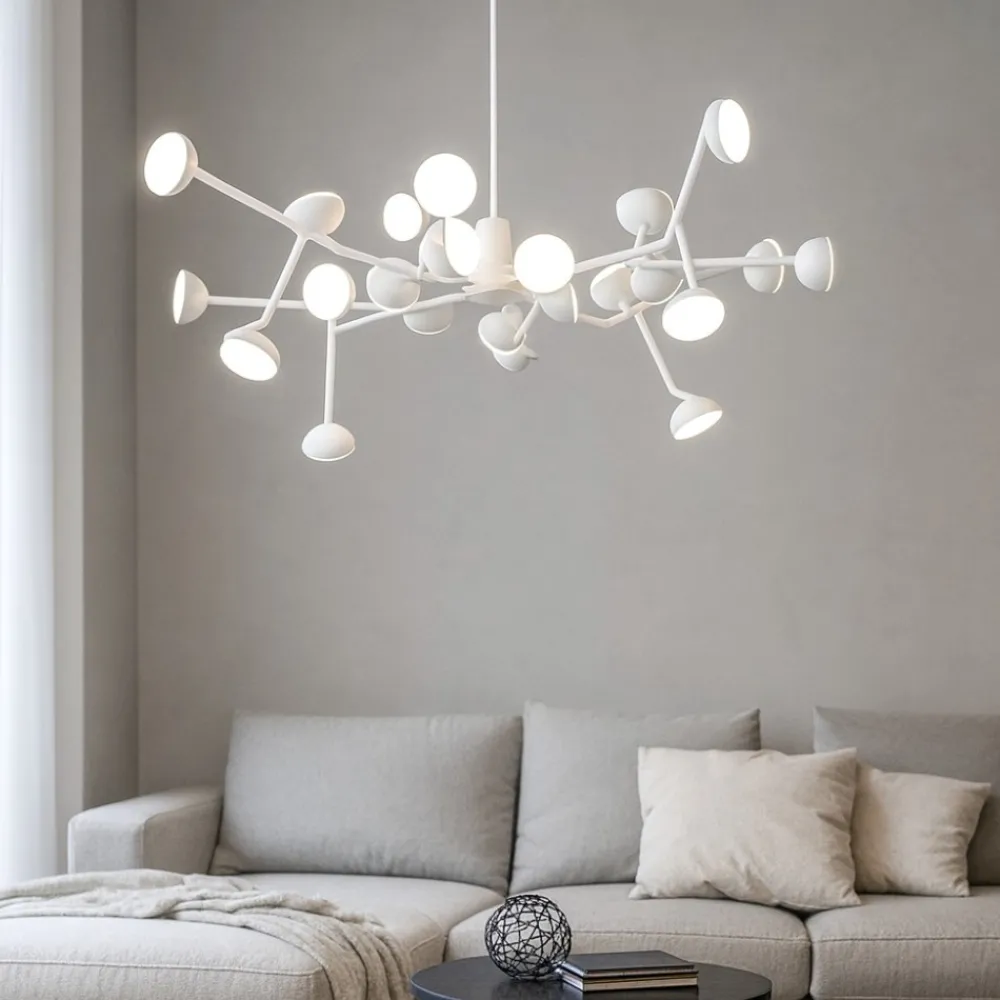Lampadari Moderni-Selezionato da Mazzolaluce Lampadario moderno led 72w 3000k bianco per soggiorno