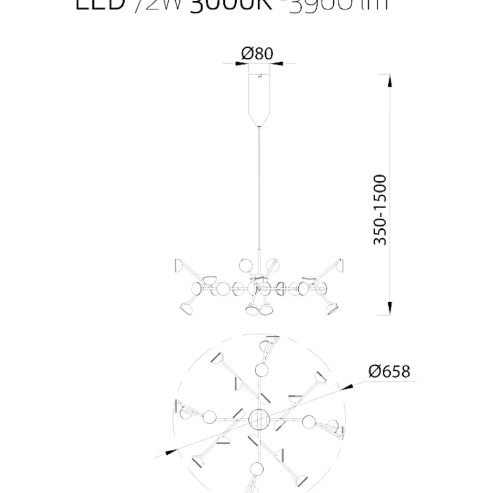 Lampadari Moderni-Selezionato da Mazzolaluce Lampadario moderno led 72w 3000k bianco per soggiorno