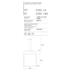 Lampadari Moderni-Affralux Lampadario moderno led 68w 3000k bianco quattro