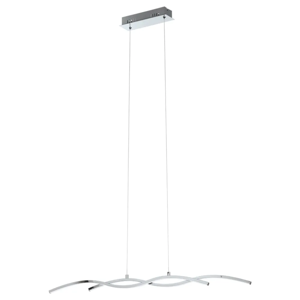 Lampadari Moderni-Eglo Lampadario moderno led 20w 3000k cromato per soggiorno lasana