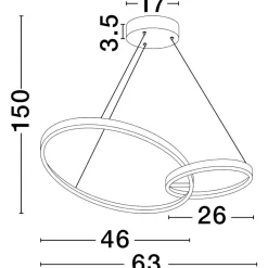 Lampadari Moderni-Selezionato da Mazzolaluce Lampadario moderno led 36w 3000k dimmerabile nero oro moderna