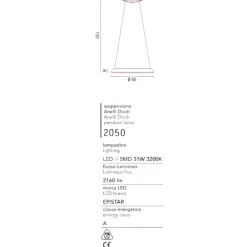 Lampadari Moderni-Affralux Lampadario moderno led 35w 3200k diodi sabbia