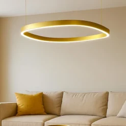 Lampadari Moderni-Gea Luce Lampadario moderno led 60w 3000k criseide quadrato oro