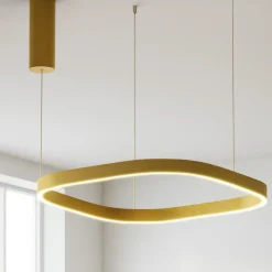 Lampadari Moderni-Gea Luce Lampadario moderno led 60w 3000k criseide quadrato oro