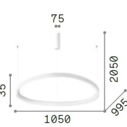 Lampadari Moderni-Ideal Lux Lampadario moderno led 80w 3000k gemini sp d105 nero