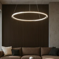 Lampadari Moderni-Perenz Illuminazione Lampadario moderno led 98w 3000k grigio titanio edge perenz