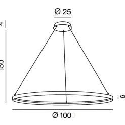 Lampadari Moderni-Perenz Illuminazione Lampadario moderno led 98w 3000k grigio titanio edge perenz