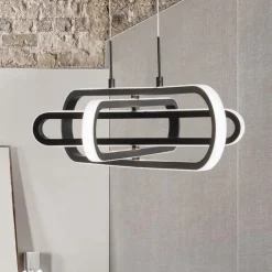 Lampadari Moderni-Selezionato da Mazzolaluce Lampadario moderno led 50w 3000k nero design orientabile
