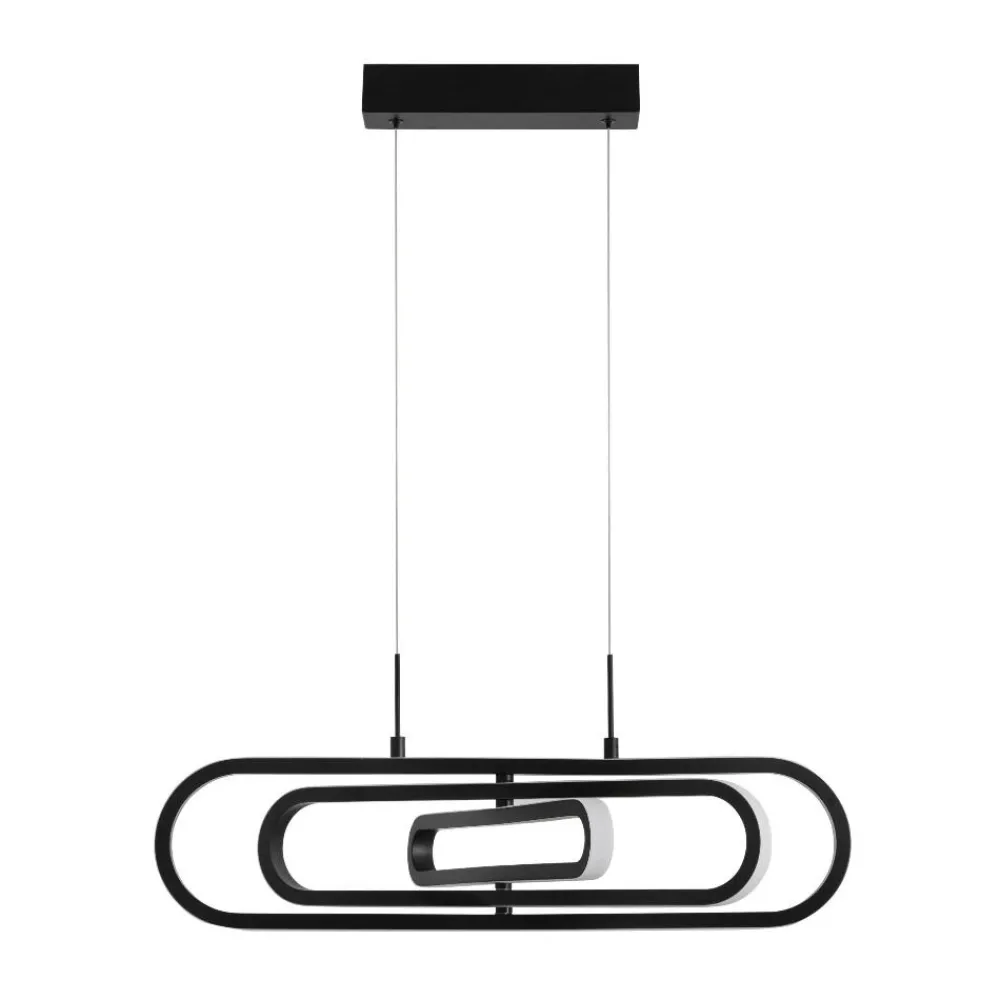 Lampadari Moderni-Selezionato da Mazzolaluce Lampadario moderno led 50w 3000k nero design orientabile