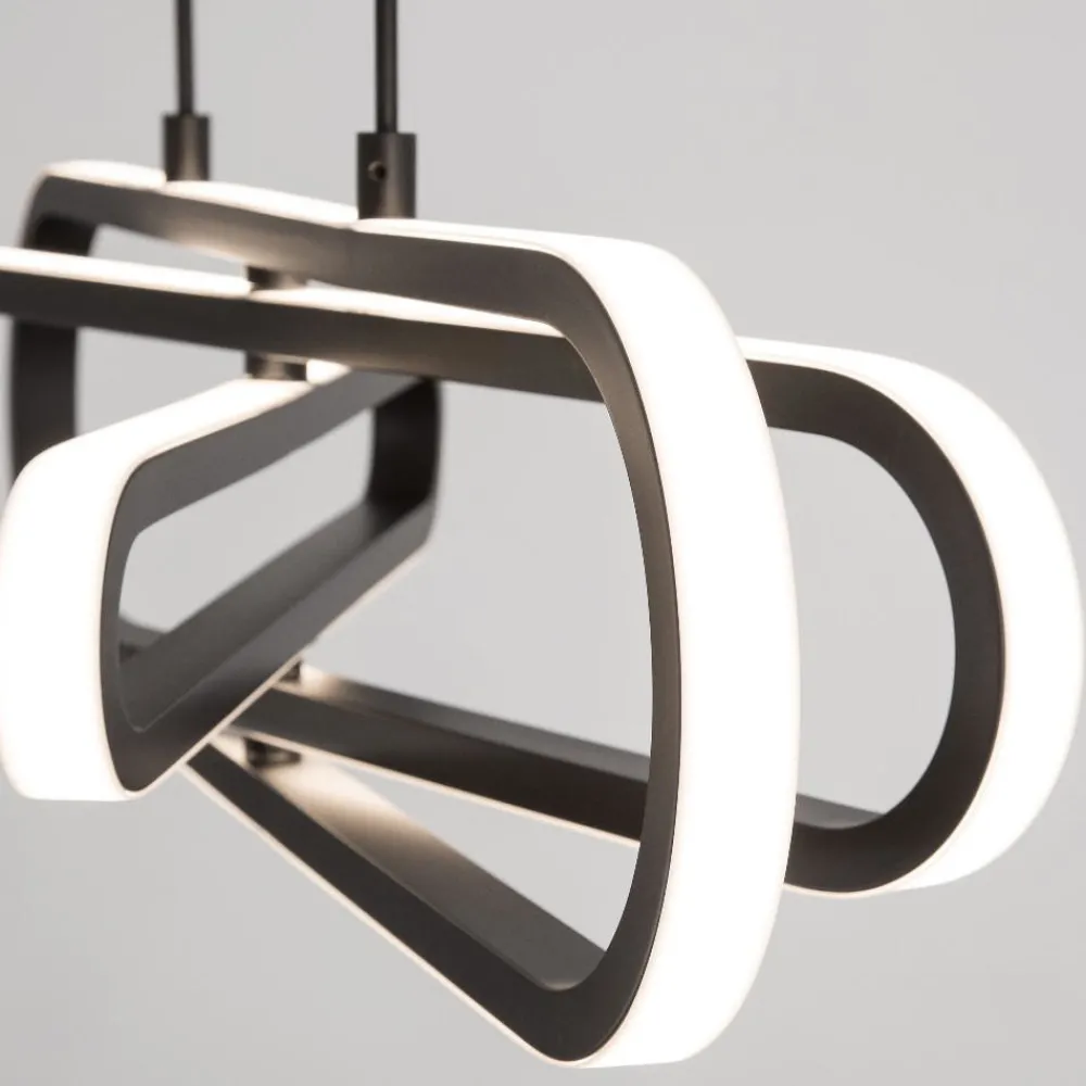 Lampadari Moderni-Selezionato da Mazzolaluce Lampadario moderno led 50w 3000k nero design orientabile