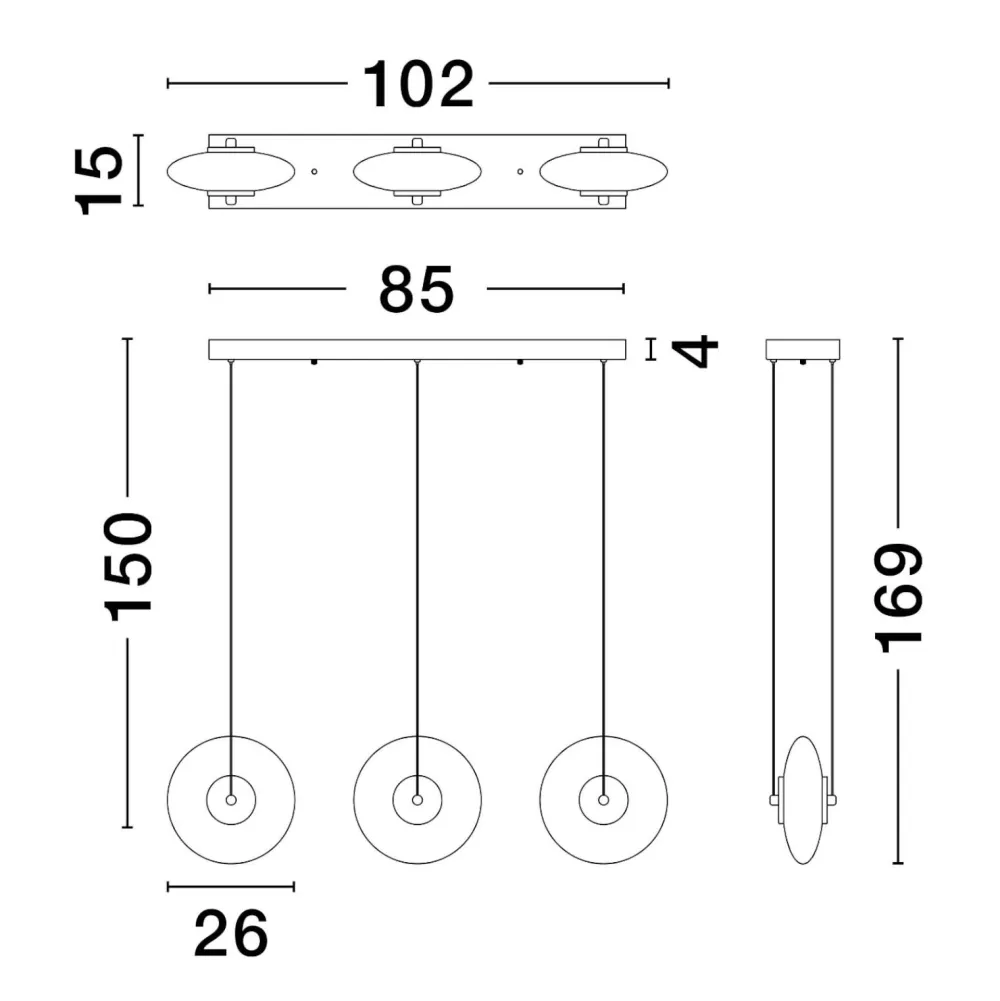 Lampadari Moderni-Selezionato da Mazzolaluce Lampadario moderno led 24w 3000k nero per soggiorno