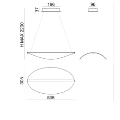 Lampadari Moderni-Stilnovo Lampadario moderno led 21w 3000k per salotto diphy