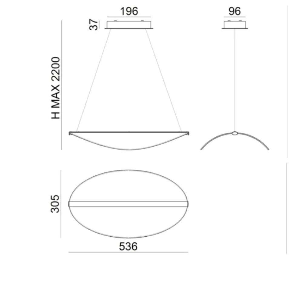 Lampadari Moderni-Stilnovo Lampadario moderno led 21w 3000k per salotto diphy