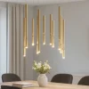 Lampadari Moderni-Ondaluce Lampadario moderno 12 luci led 3000k so tubic oro dimmerabile