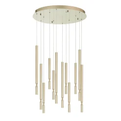Lampadari Moderni-Ondaluce Lampadario moderno 12 luci led 3000k so tubic oro dimmerabile