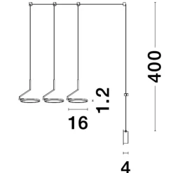 Lampadari Moderni-Selezionato da Mazzolaluce Lampadario moderno 3 luci led 3000k con decentramento