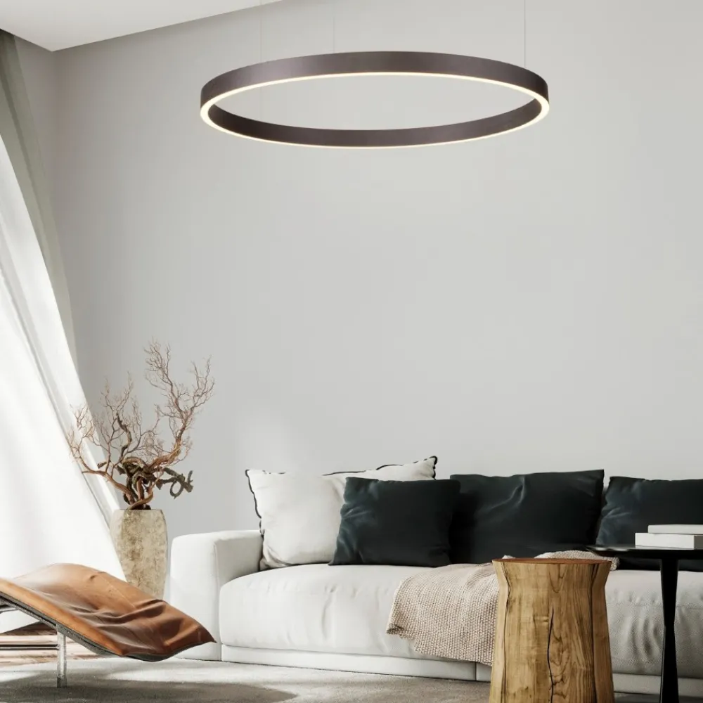 Lampadari Moderni-Selezionato da Mazzolaluce Lampadario moderno marrone caffe led 3000k per soggiorno