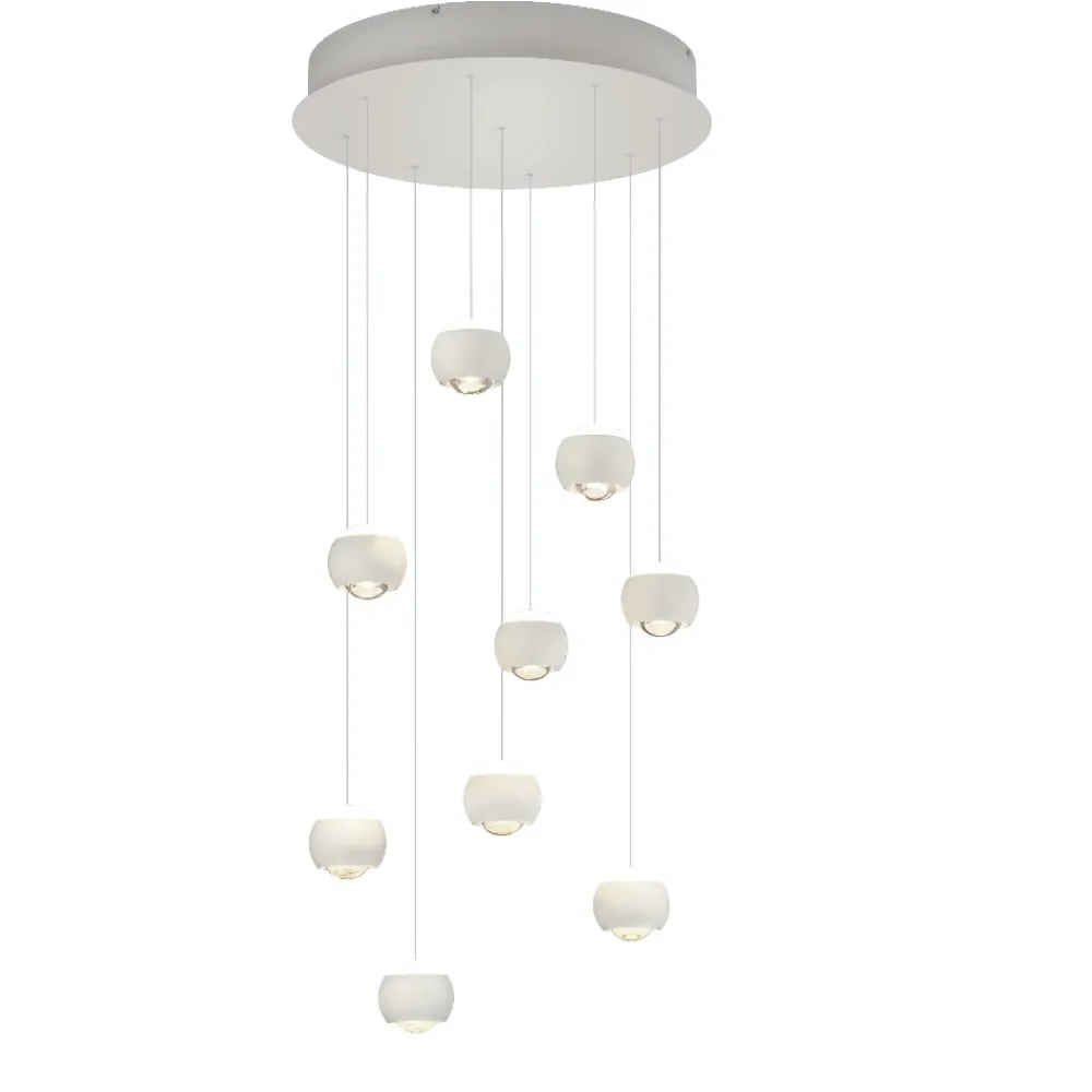 Lampadari Moderni-Selezionato da Mazzolaluce Lampadario moderno multi lampada bianco led 27000k-6500k con telecomando