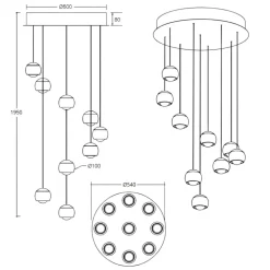 Lampadari Moderni-Selezionato da Mazzolaluce Lampadario moderno multi lampada bianco led 27000k-6500k con telecomando