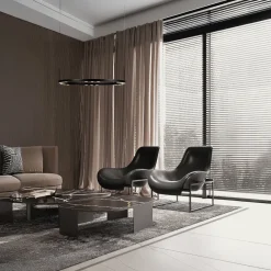 Lampadari Moderni-Selezionato da Mazzolaluce Lampadario moderno nero anello led 3000k per soggiorno