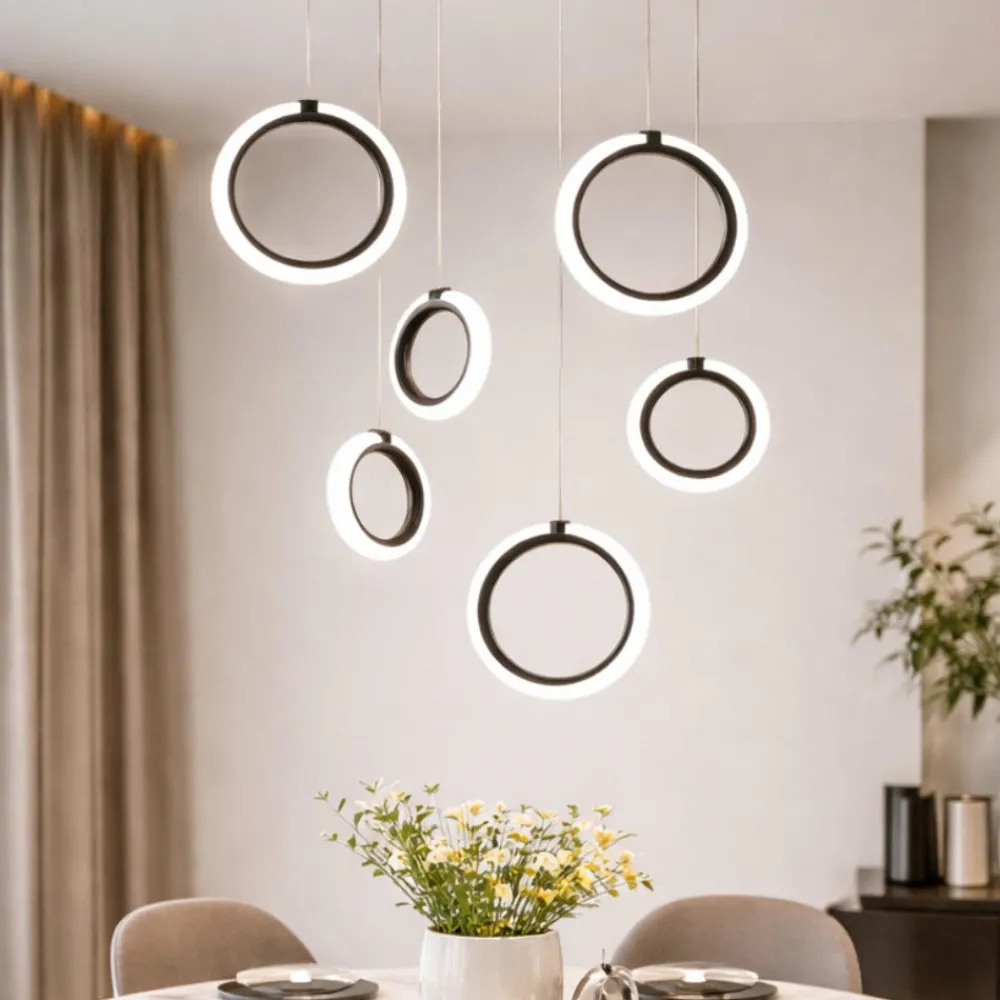 Lampadari Moderni-Ondaluce Lampadario moderno nero a 6 per soggiorno luci led 3000k pinta