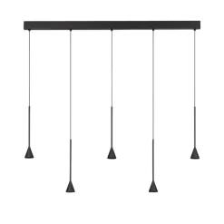 Lampadari Moderni-Selezionato da Mazzolaluce Lampadario moderno nero con pendenti per tavolo soggiorno