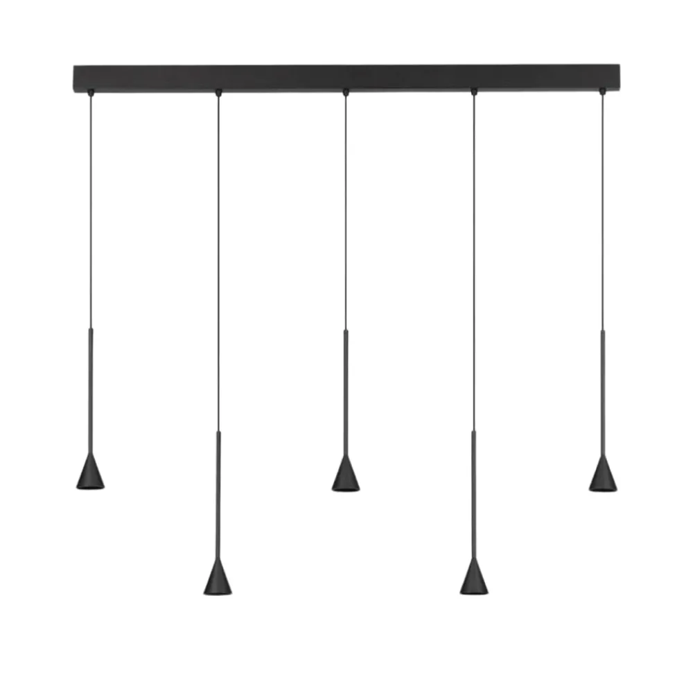 Lampadari Moderni-Selezionato da Mazzolaluce Lampadario moderno nero con pendenti per tavolo soggiorno