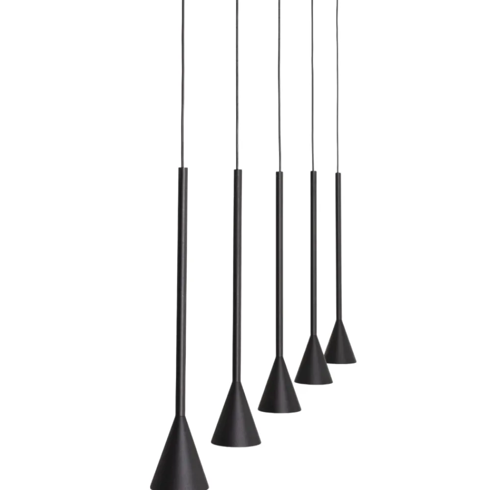 Lampadari Moderni-Selezionato da Mazzolaluce Lampadario moderno nero con pendenti per tavolo soggiorno