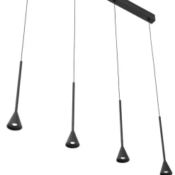 Lampadari Moderni-Selezionato da Mazzolaluce Lampadario moderno nero con pendenti per tavolo soggiorno