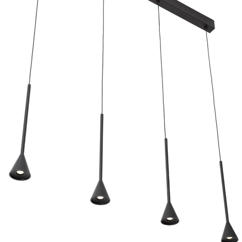 Lampadari Moderni-Selezionato da Mazzolaluce Lampadario moderno nero con pendenti per tavolo soggiorno