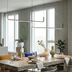 Lampadari Moderni-Selezionato da Mazzolaluce Lampadario moderno nero da tavolo design led 42w 3000k dimmerabile