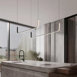 Lampadari Moderni-Selezionato da Mazzolaluce Lampadario moderno nero da tavolo design led 42w 3000k dimmerabile