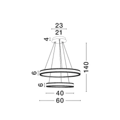 Lampadari Moderni-Selezionato da Mazzolaluce Lampadario moderno nero doppio anello led 3000k per soggiorno