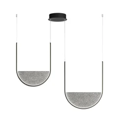 Lampadari Moderni-Ondaluce Lampadario moderno nero led 3000k con decentramento lotus