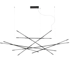 Lampadari Moderni-Selezionato da Mazzolaluce Lampadario moderno nero led 3000k dimmerabile con telecomando