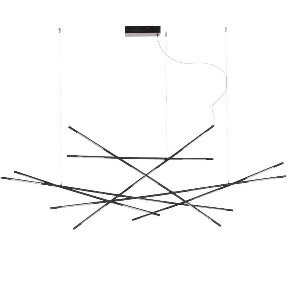 Lampadari Moderni-Selezionato da Mazzolaluce Lampadario moderno nero led 3000k dimmerabile con telecomando