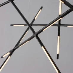 Lampadari Moderni-Selezionato da Mazzolaluce Lampadario moderno nero led 3000k dimmerabile con telecomando