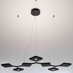 Lampadari Moderni-Stilnovo Lampadario moderno nero led 42w 3000k per salotto quad