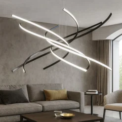 Lampadari Moderni-Top Light Lampadario moderno nero led 88w 3000k tornado toplight