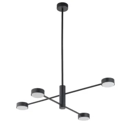 Lampadari Moderni-Selezionato da Mazzolaluce Lampadario moderno nero luci orientabili per soggiorno lampadine gx53
