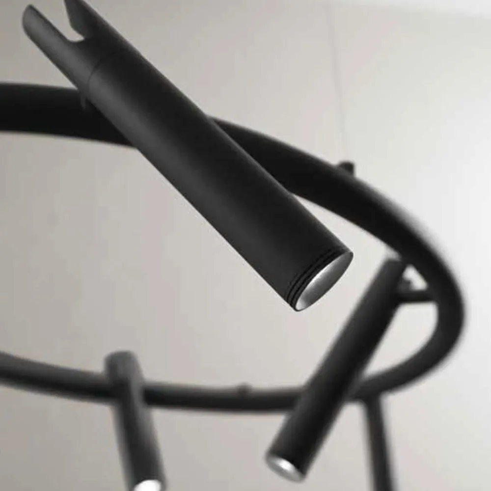 Lampadari Moderni-Ondaluce Lampadario moderno nero 6 luci led orientabili led 3000k teddy